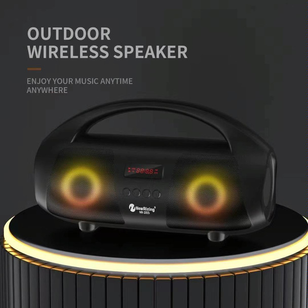 NewRixing NR2055 Wireless Portable TWS Bluetooth Speaker with Microphone(Black)