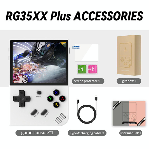 ANBERNIC RG35XX PLUS  Handheld Game Console 3.5-Inch IPS Screen Support HDMI TV 64GB(Transparent Black)
