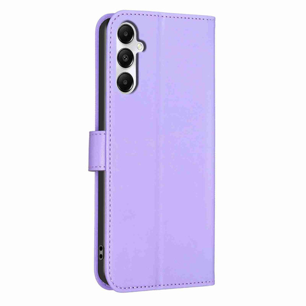 For Samsung Galaxy A15 Four-leaf Embossed Leatherette Phone Case(Purple)