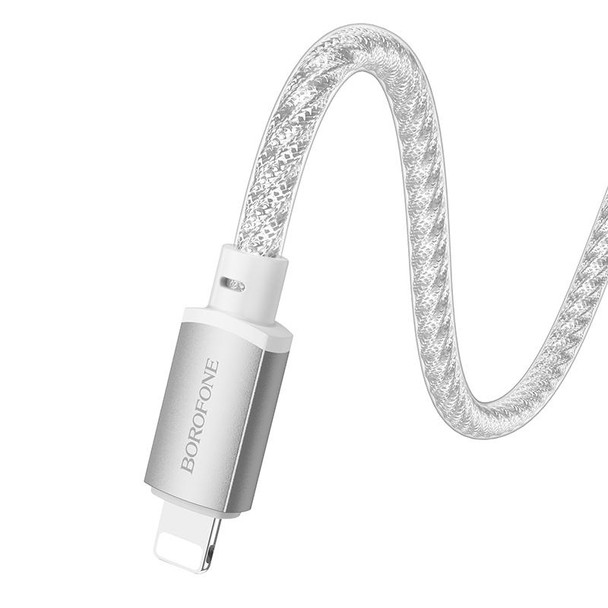 hoco BX95 Vivid PD20W USB-C / Type-C to 8 Pin Silicone Charging Data Cable(Silver)