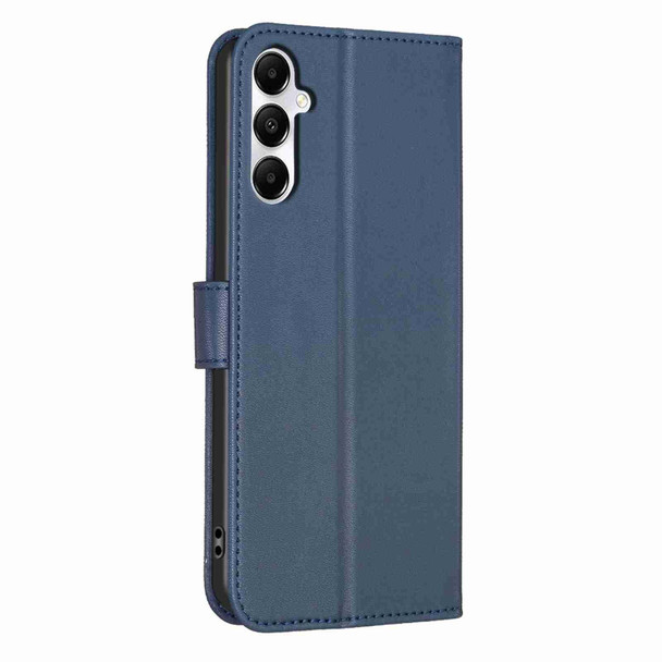 For Samsung Galaxy A05s Four-leaf Embossed Leatherette Phone Case(Blue)