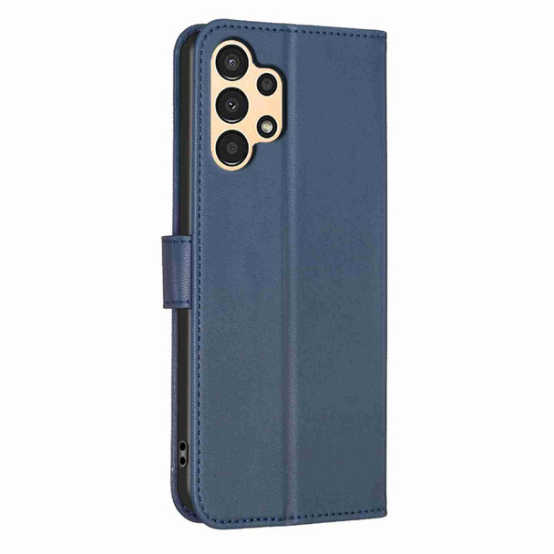 For Samsung Galaxy A72 Four-leaf Embossed Leatherette Phone Case(Blue)