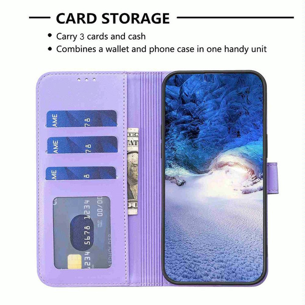 For Samsung Galaxy S10 Four-leaf Embossed Leatherette Phone Case(Purple)