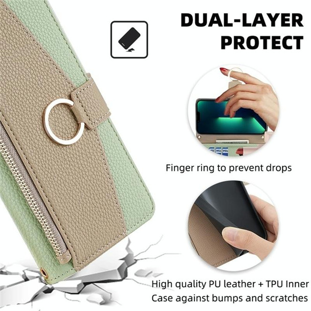 For Samsung Galaxy M13 Crossbody Litchi Texture Leatherette Phone Case(Green)