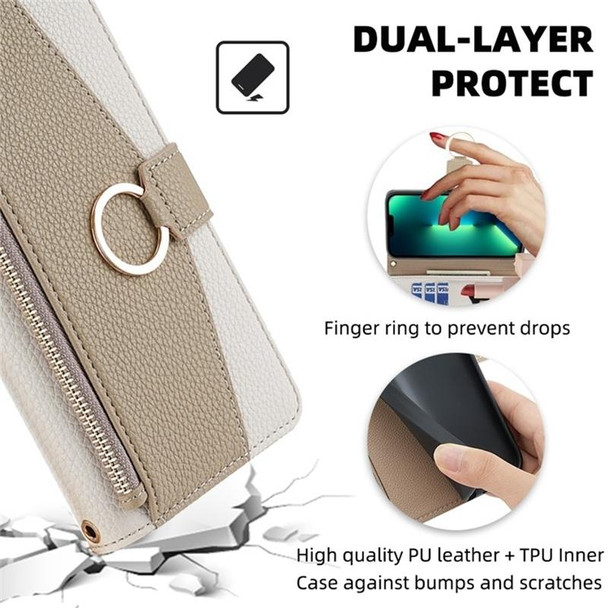 For Samsung Galaxy S21 FE 5G Crossbody Litchi Texture Leatherette Phone Case(White)