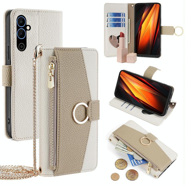 For Tecno Pova Neo 2 Crossbody Litchi Texture Leatherette Phone Case(White)