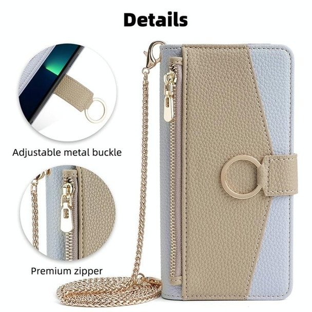 For Samsung Galaxy S21+ 5G Crossbody Litchi Texture Leatherette Phone Case(Blue)