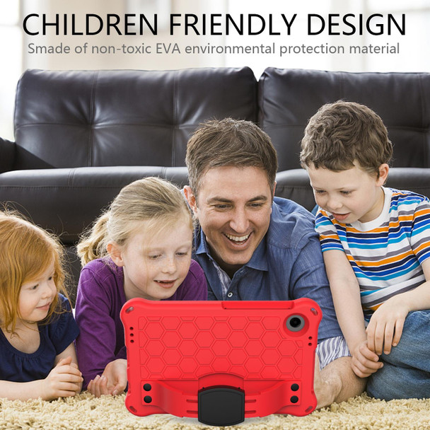 For Alcatel Joy Tab2 2020 / 3T 8.0 Honeycomb EVA Hybrid PC Tablet Case with Strap(Red +Black)