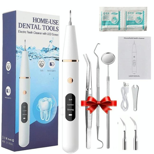 Ultrasonic Electric Dental Scaler Teeth Plaque Cleaner Dental Stone Removal With LED Light, Spec: Package A with Accessories