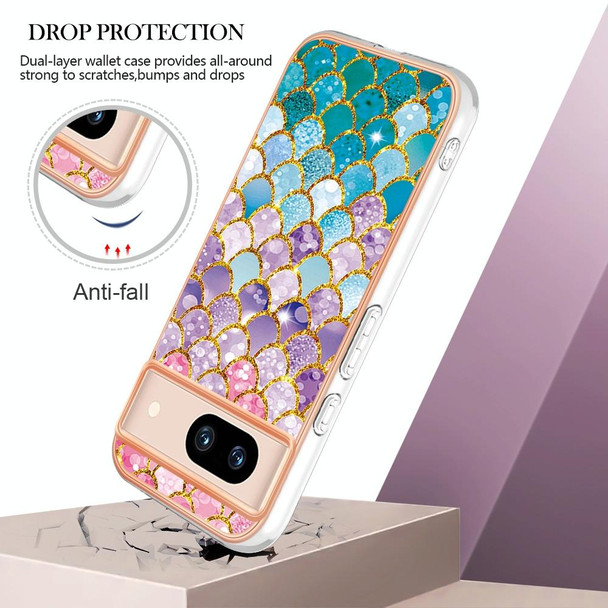 For Google Pixel 8a Electroplating IMD TPU Phone Case(Colorful Scales)