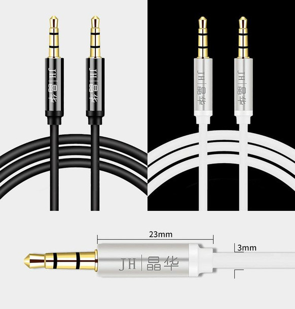 JINGHUA Audio Cable 3.5mm Male To Male AUX Audio Adapter Cable, Length: 2m(3 Knots Black)