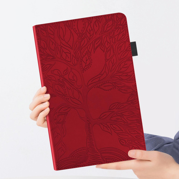 For Lenovo Tab P12 /Xiaoxin Pad Pro 12.7 Life Tree Series Horizontal Flip Leatherette Tablet Case(Red)