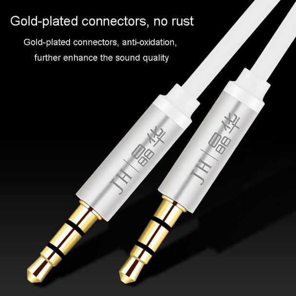 JINGHUA Audio Cable 3.5mm Male To Male AUX Audio Adapter Cable, Length: 1.2m(3 Knots White)