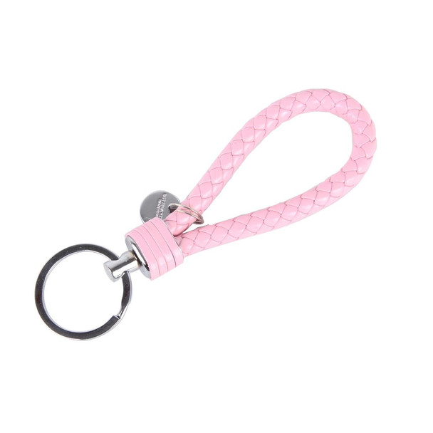 Car Key Ring Holder With Leatherette Strip(Pink)