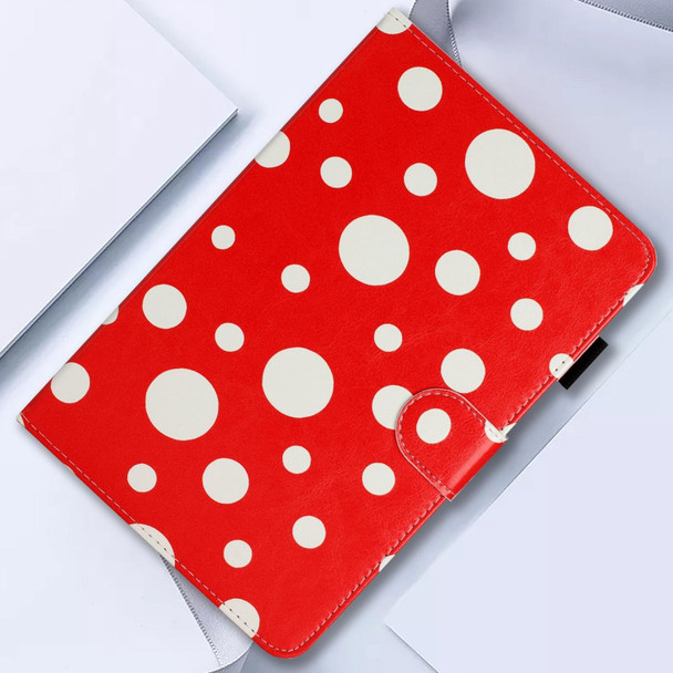 For iPad Pro 9.7 / 9.7 2018 / 2017 Dot Pattern Leatherette Smart Tablet Case(Red White)