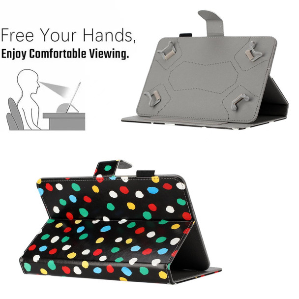 7 inch Dot Pattern Leatherette Tablet Case(Black Colorful Dot)