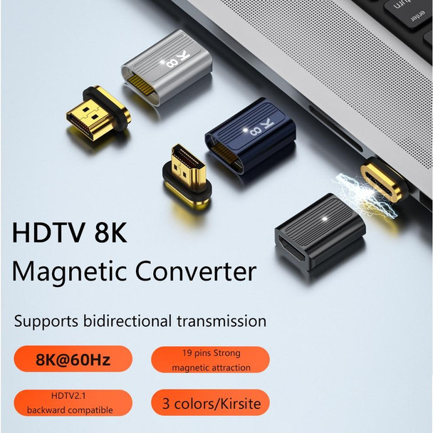 8K 60Hz HDMI Female to DP Male Magnetic Adapter (Silver)