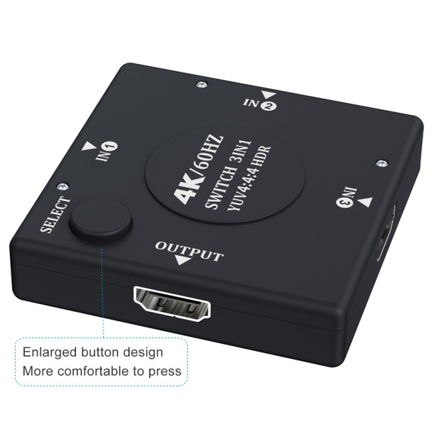 3 In 1 Out 4K 60Hz HD Video HDMI Switcher