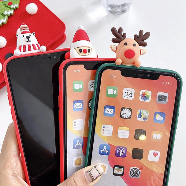 For iPhone 11 Pro Colored Drawing Deer Relief Doll Soft TPU Phone Case(Cute Elk)