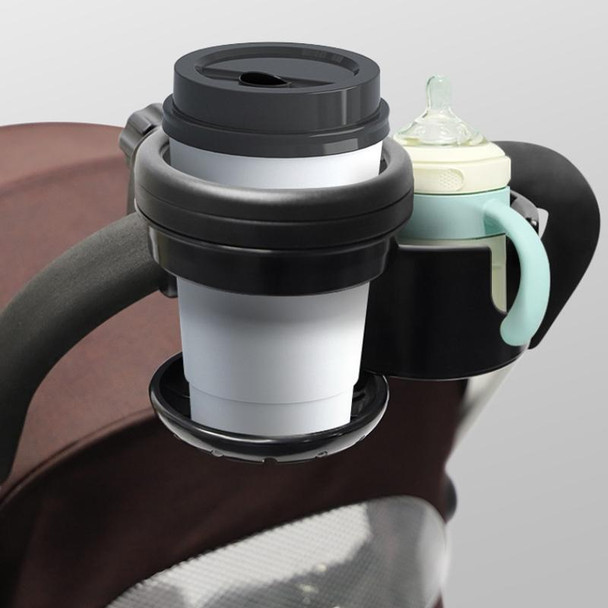 2 In 1 Baby Stroller Cup Holder Pram Milk Bottle Holder(Black)