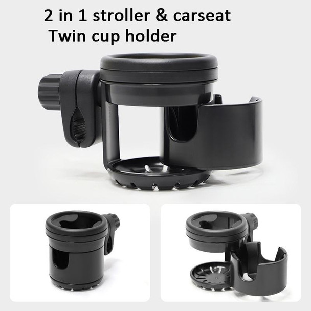 2 In 1 Baby Stroller Cup Holder Pram Milk Bottle Holder(Black)