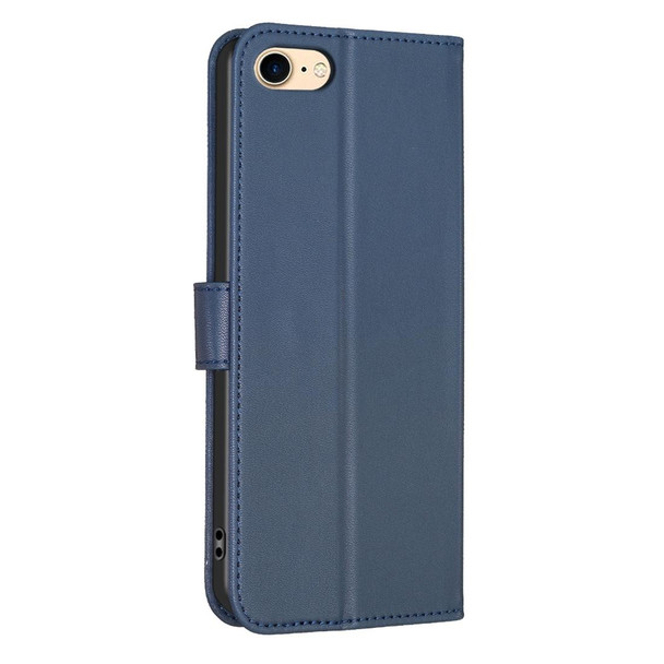 For iPhone 7 / 8 / SE 2022 Four-leaf Embossed Leatherette Phone Case(Blue)
