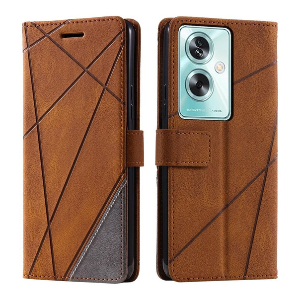 For OPPO A79 5G Skin Feel Splicing Leatherette Phone Case(Brown)