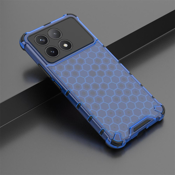 For Redmi K70 Shockproof Honeycomb Phone Case(Blue)