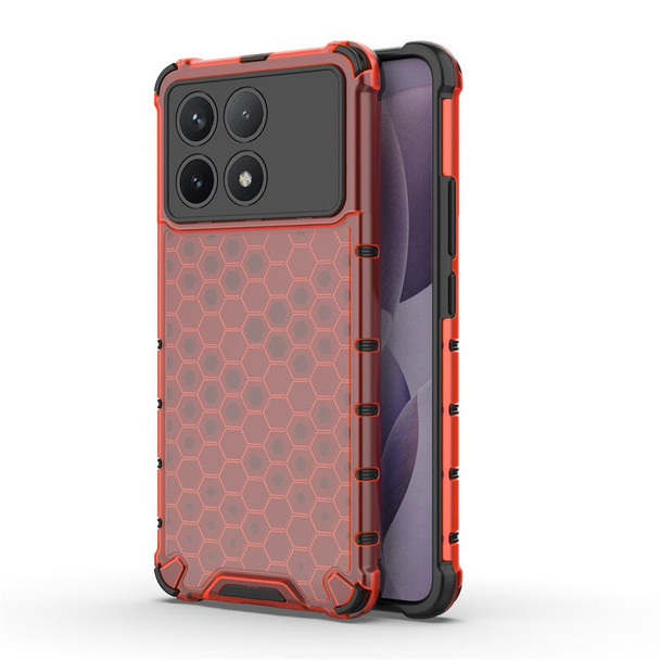 For Redmi K70 Pro Shockproof Honeycomb Phone Case(Red)