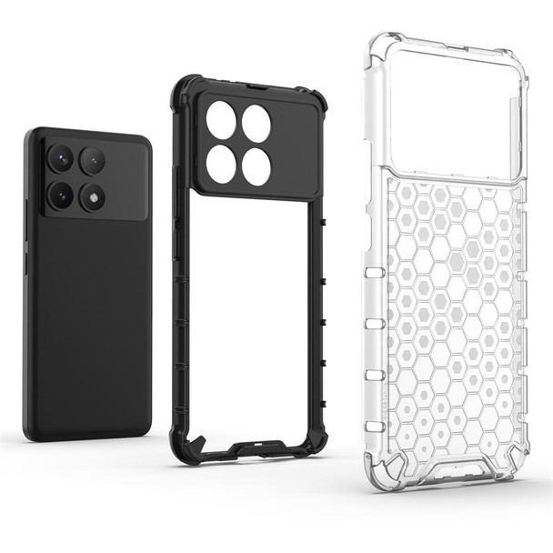 For Redmi K70 Shockproof Honeycomb Phone Case(Black)
