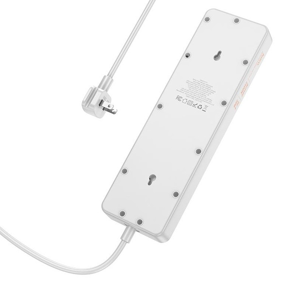 hoco AC14 Rico 5-position Socket with PD30W+3USB Ports, Cable Length: 1.5m, US Plug(White)