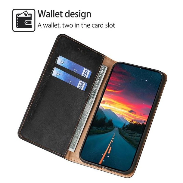 For OPPO Reno10 5G / Reno10 Pro 5G Global Gloss Oil Solid Color Magnetic Leatherette Phone Case(Black)