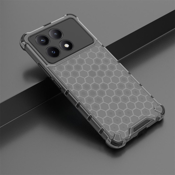 For Redmi K70E Shockproof Honeycomb Phone Case(Black)