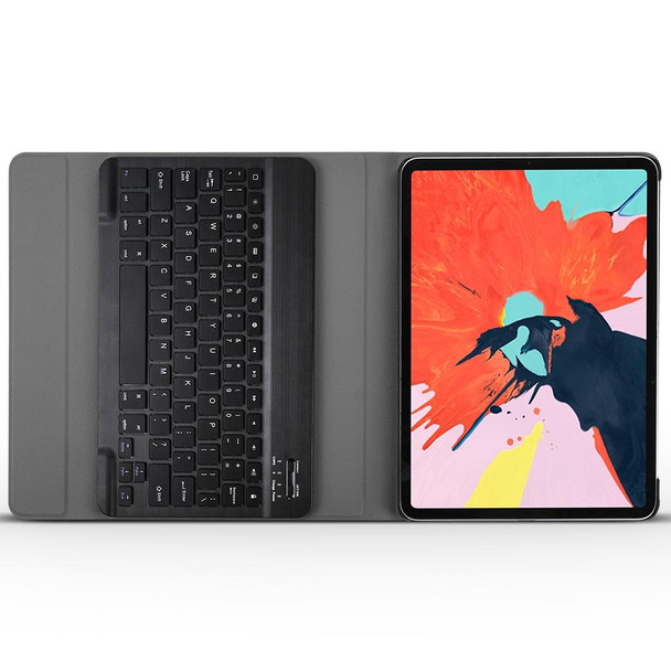 A11 Lambskin Texture Ultra-thin Bluetooth Keyboard Leatherette Case - iPad Air 2022 / Air 2020 10.9 & Pro 11 inch 2021 / 2020 / 2018(Black)