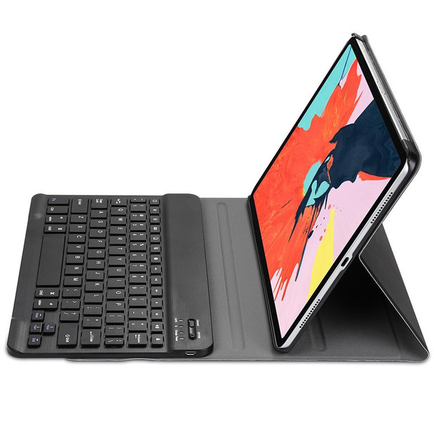 A11 Lambskin Texture Ultra-thin Bluetooth Keyboard Leatherette Case - iPad Air 2022 / Air 2020 10.9 & Pro 11 inch 2021 / 2020 / 2018(Black)