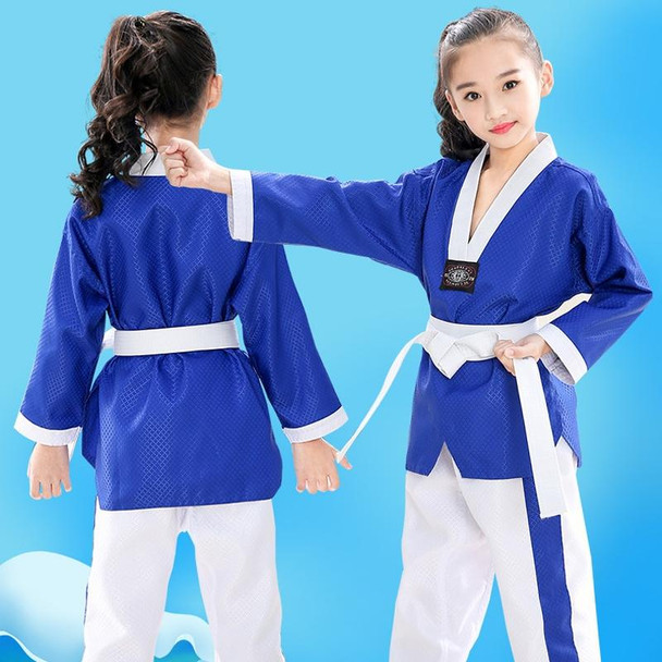 Child Adult Cotton Men And Women Taekwondo Clothing Training Uniforms, Size: 180(Striped Short Sleeves)