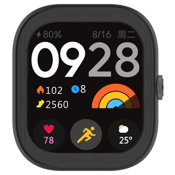 For Redmi Watch 4 Silicone Smart Watch Protective Case(Black)