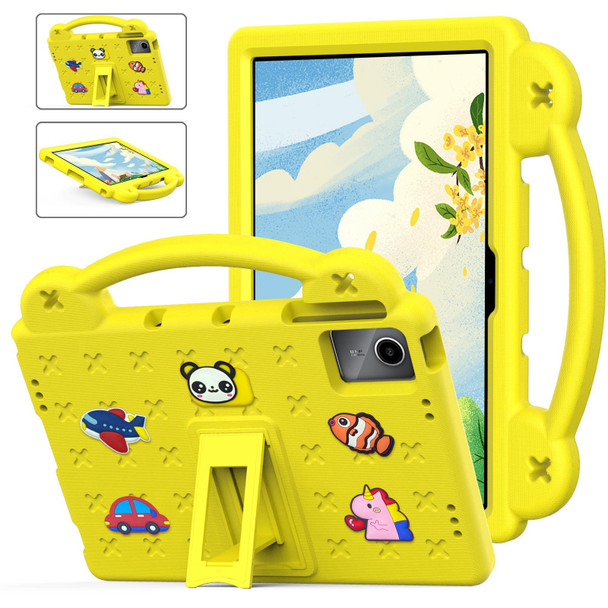 For Lenovo P11 Plus J607F / Xiaoxin Pad 11 Handle Kickstand Children EVA Shockproof Tablet Case(Yellow)