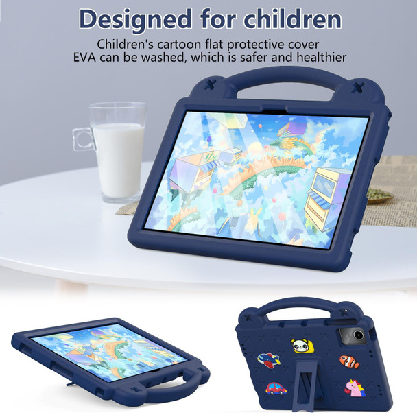 For Lenovo Tab M11 / Xiaoxin Pad 2024 Handle Kickstand Children EVA Shockproof Tablet Case(Navy Blue)