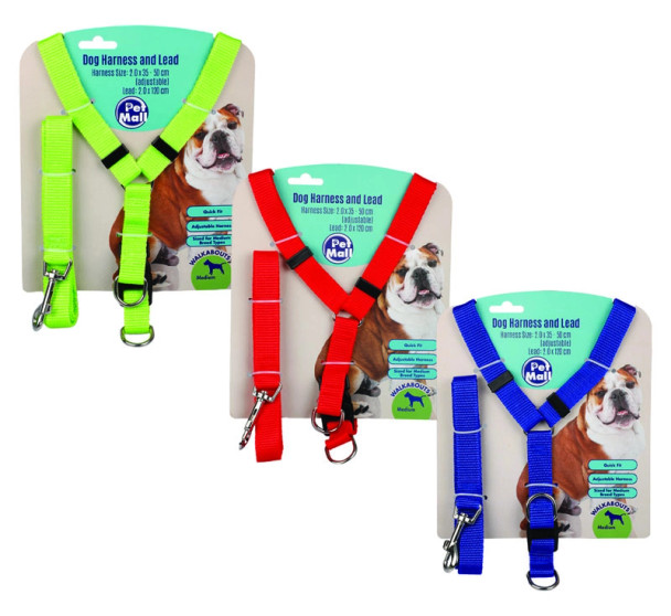 Dog Harness and Lead Set 2.0x35-50cm