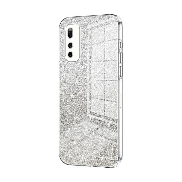 For vivo iQOO Neo3 5G / Z1 / Neo5 Lite Gradient Glitter Powder Electroplated Phone Case(Transparent)