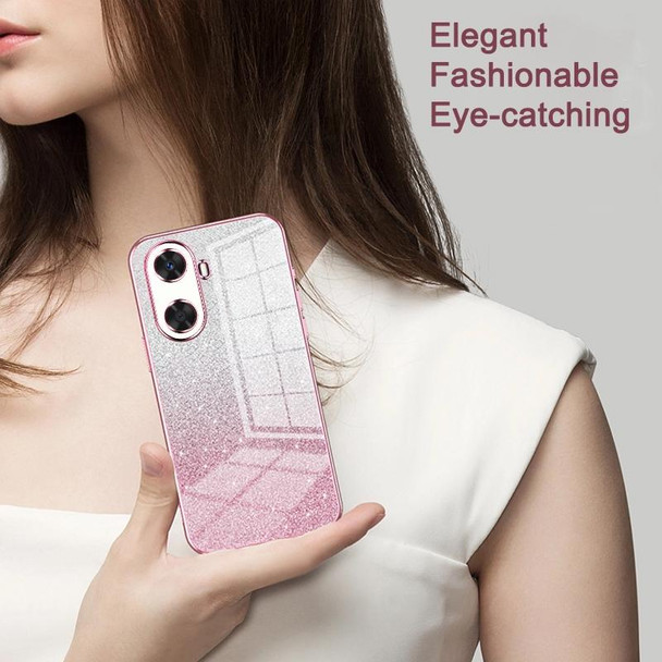 For Huawei nova 11 Pro / 11 Ultra Gradient Glitter Powder Electroplated Phone Case(Black)