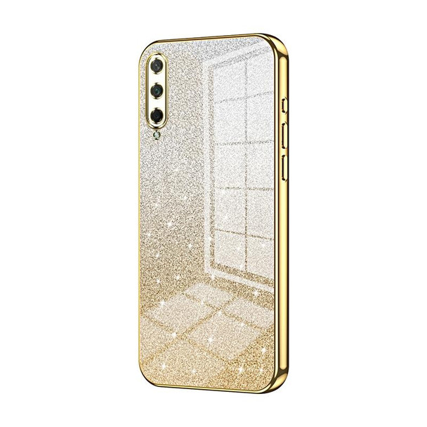 For Honor Play 3 Gradient Glitter Powder Electroplated Phone Case(Gold)