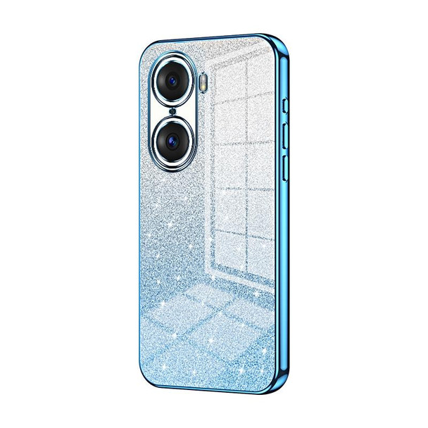 For Honor 60 Pro Gradient Glitter Powder Electroplated Phone Case(Blue)