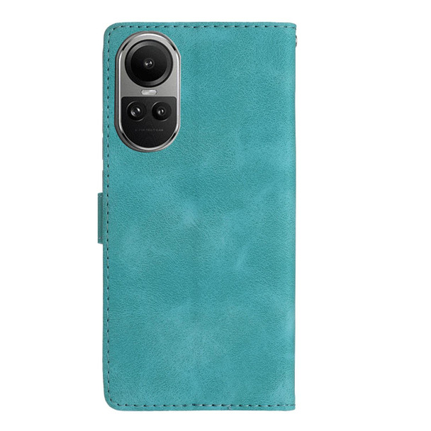 For OPPO Reno10 5G / Reno10 Pro 5G Global Flower Butterfly Embossing Pattern Leatherette Phone Case(Sky Blue)