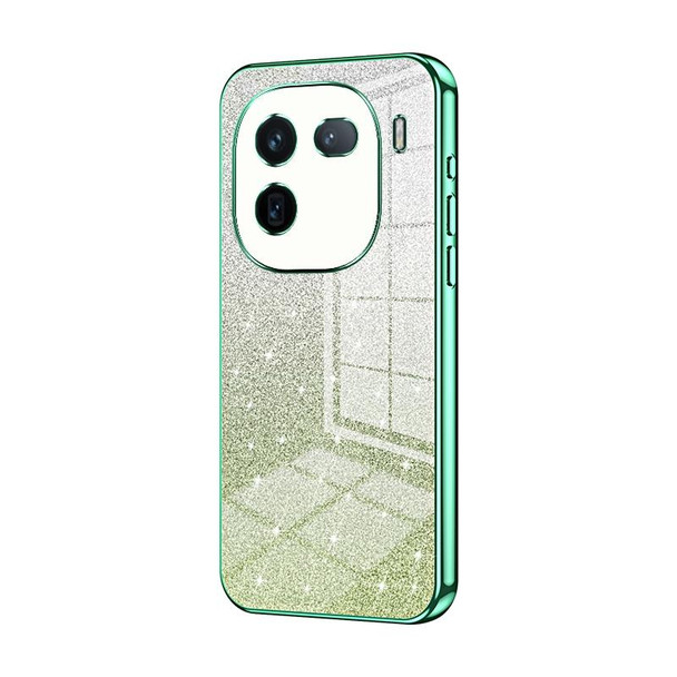 For vivo iQOO 12 Pro Gradient Glitter Powder Electroplated Phone Case(Green)