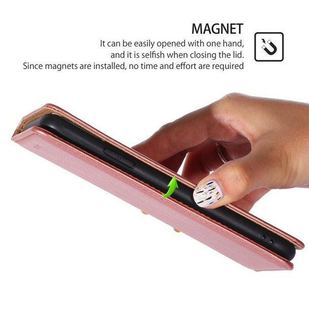 For Realme 11 4G Gloss Oil Solid Color Magnetic Leatherette Phone Case(Rose Gold)