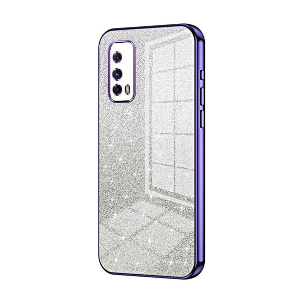 For vivo iQOO Z1X Gradient Glitter Powder Electroplated Phone Case(Purple)