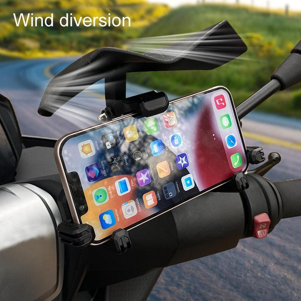 Motorcycle Mobile Phone Holder Sun & Rain Protection Expanded Deflector Wing, Color: Lemon Yellow