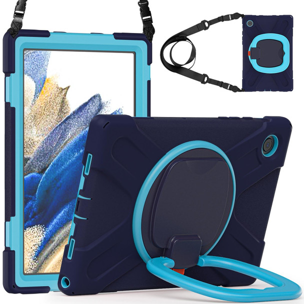 Samsung Galaxy Tab A8 10.5 2021 Silicone + PC Tablet Case(Navy Blue + Blue)